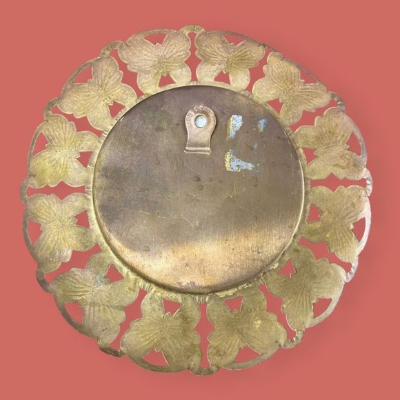 🦋 BRASS BUTTERLY FRAME FOIL COTTAGE MADE IN ENGLAND VINTAGE 6" - Picture 2 of 4